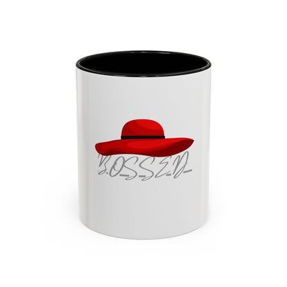 Bold Red Hat Accent Coffee Mug - Stylish Drinkware for Fashion Lovers