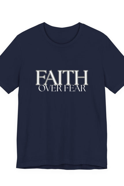 Faith Minimalist T-Shirt — Script Block Typography Christian Tee