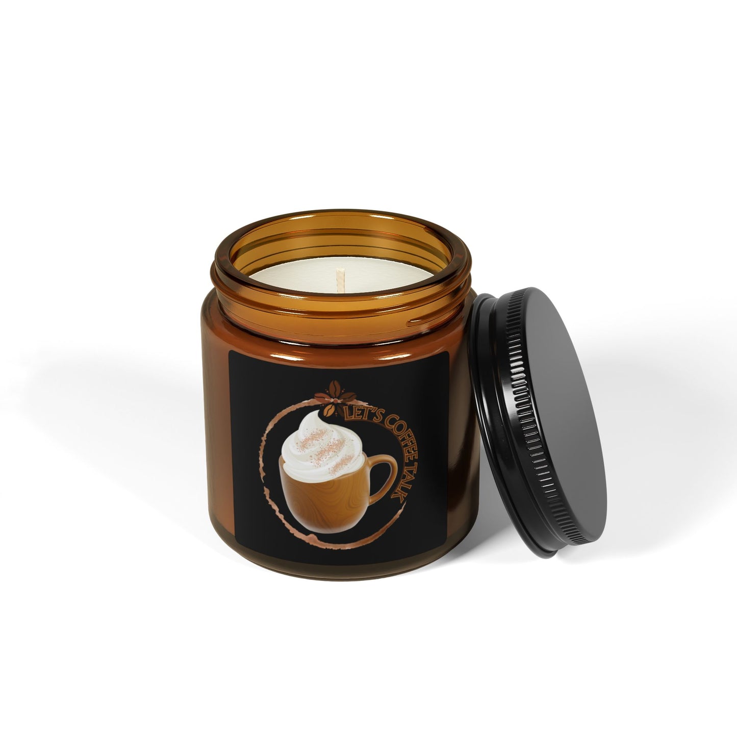 Cozy Coffee Scented Soy Candle - Amber Jar
