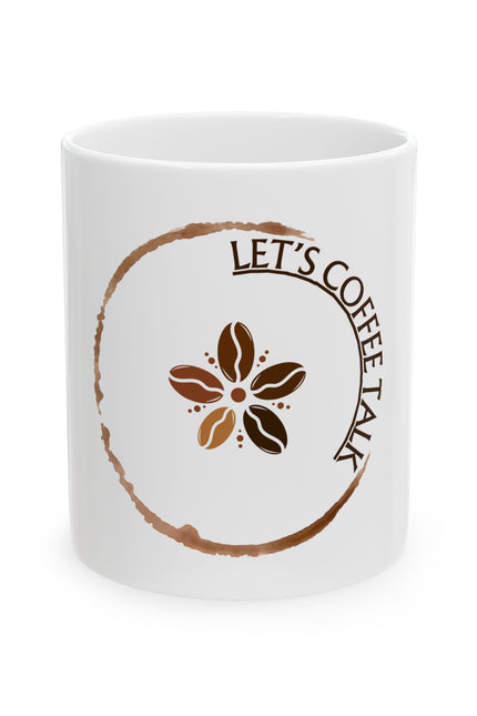 Ceramic Coffee Mug, Let's Coffee Talk Mug, Coffee Lover's Gift, Home Cafe Decor, Perfect for Friends & Family Celebrations