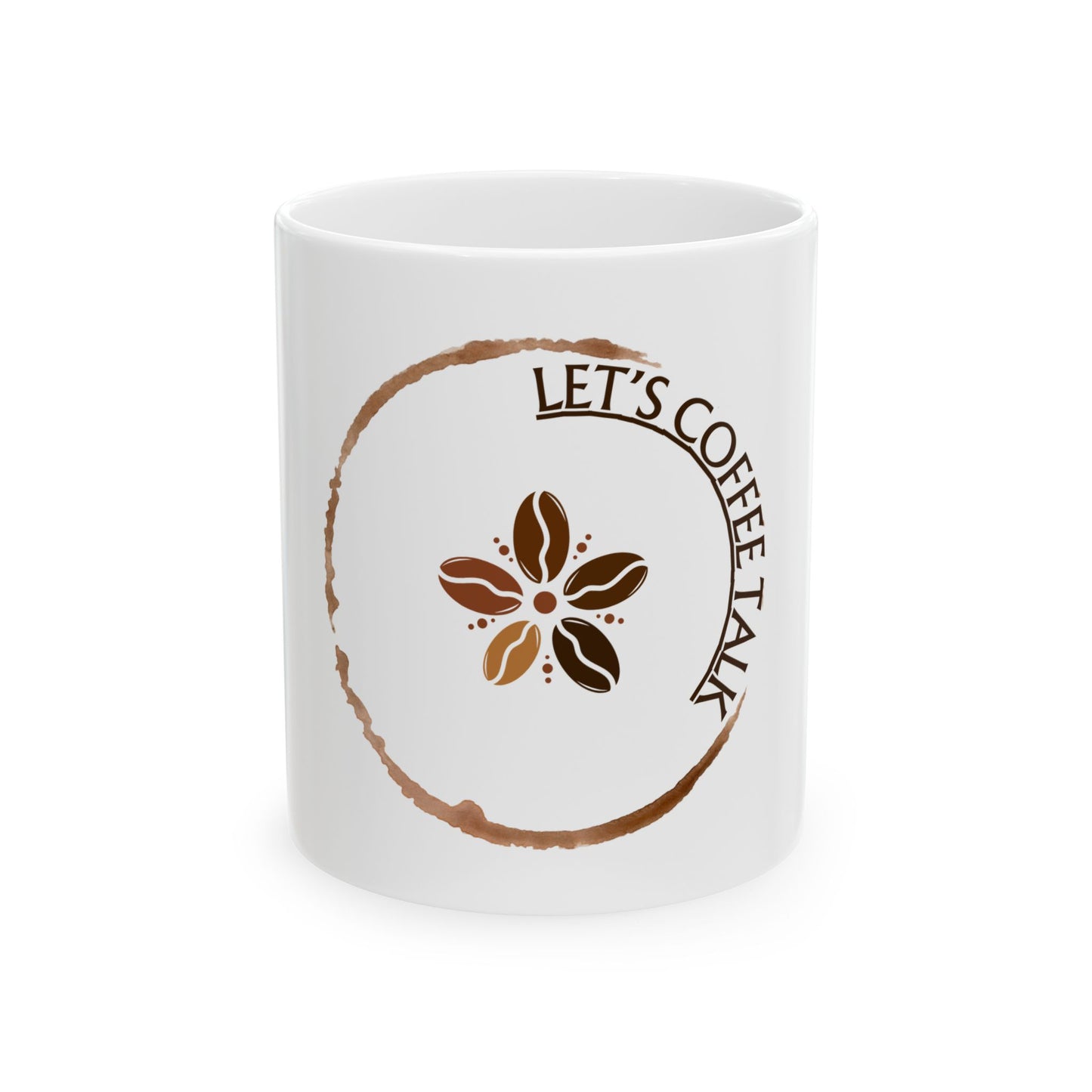 Ceramic Coffee Mug, Let's Coffee Talk Mug, Coffee Lover's Gift, Home Cafe Decor, Perfect for Friends & Family Celebrations