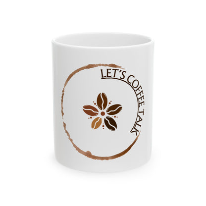 Ceramic Coffee Mug, Let's Coffee Talk Mug, Coffee Lover's Gift, Home Cafe Decor, Perfect for Friends & Family Celebrations