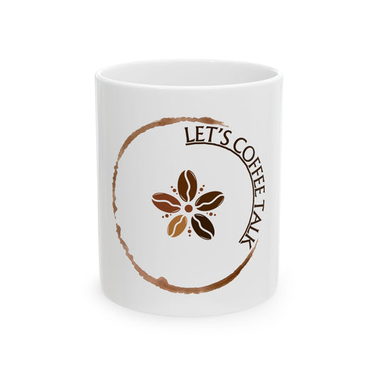 Ceramic Coffee Mug, Let's Coffee Talk Mug, Coffee Lover's Gift, Home Cafe Decor, Perfect for Friends & Family Celebrations