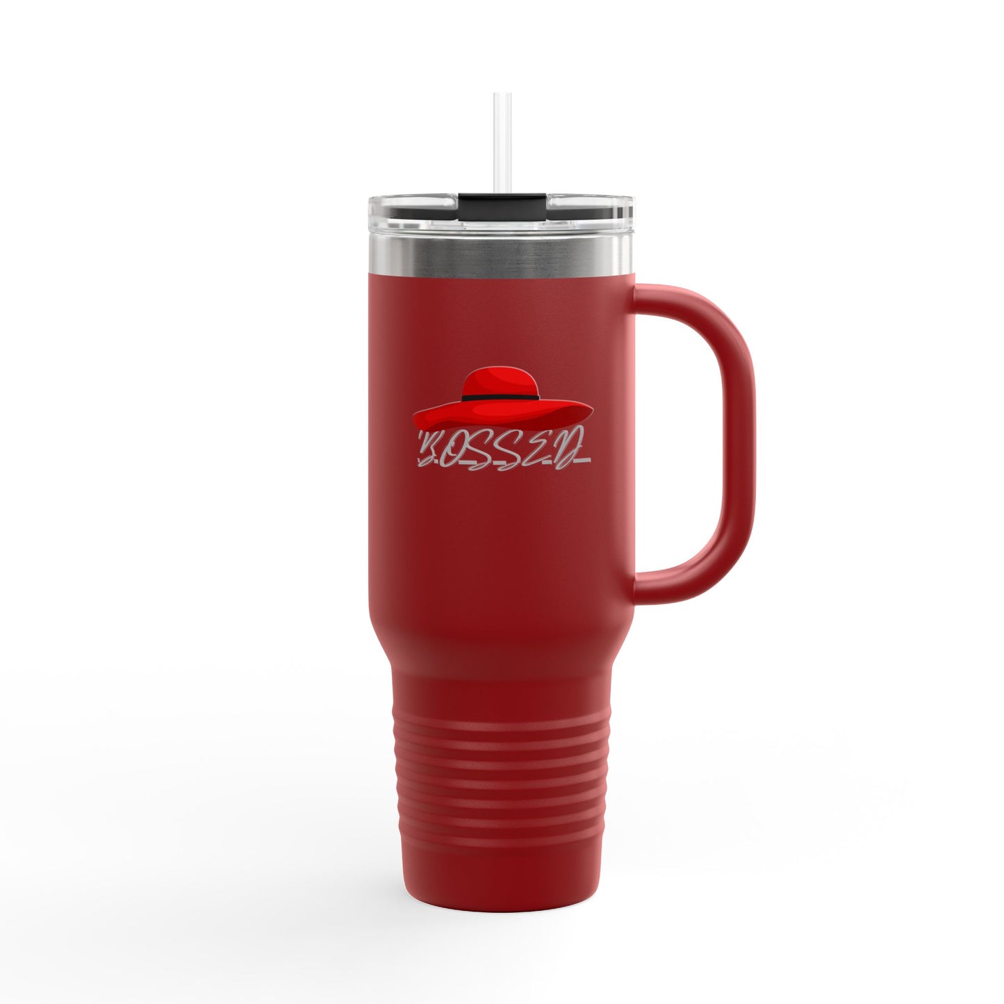 Fashionable Insulated Travel Mug - 40oz with 'BOSSED' Design