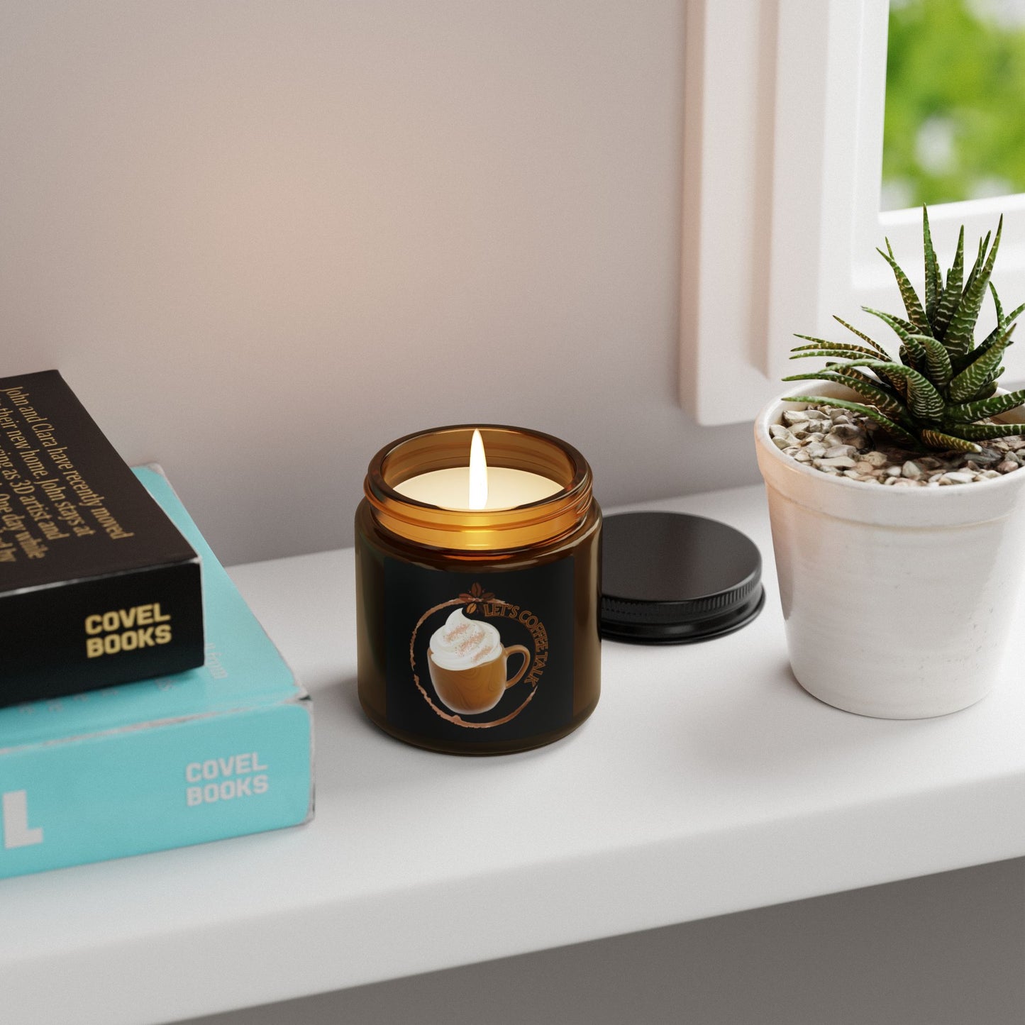 Cozy Coffee Scented Soy Candle - Amber Jar