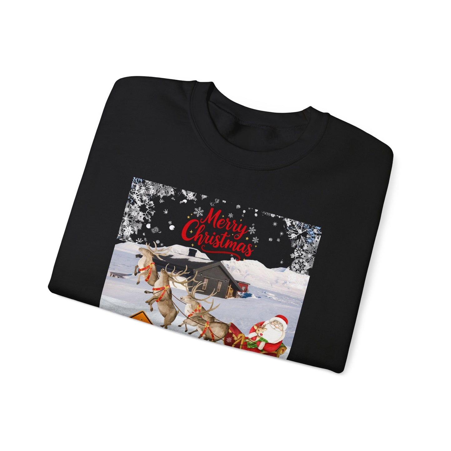 Christmas Sweatshirt - "Caution Reindeers Incoming!" Holiday Crewneck