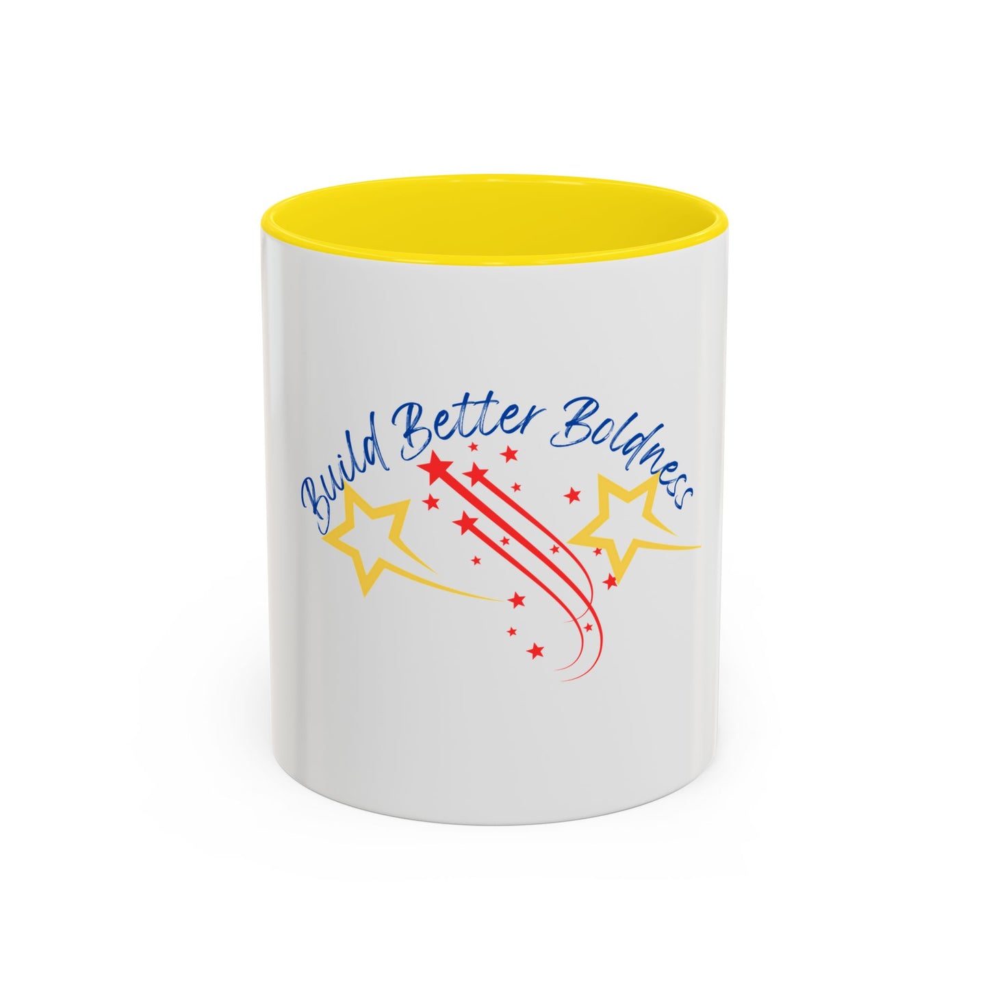 Inspirational Accent Coffee Mug - Build Better Boldness - Perfect for Morning Motivation