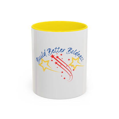 Inspirational Accent Coffee Mug - Build Better Boldness - Perfect for Morning Motivation
