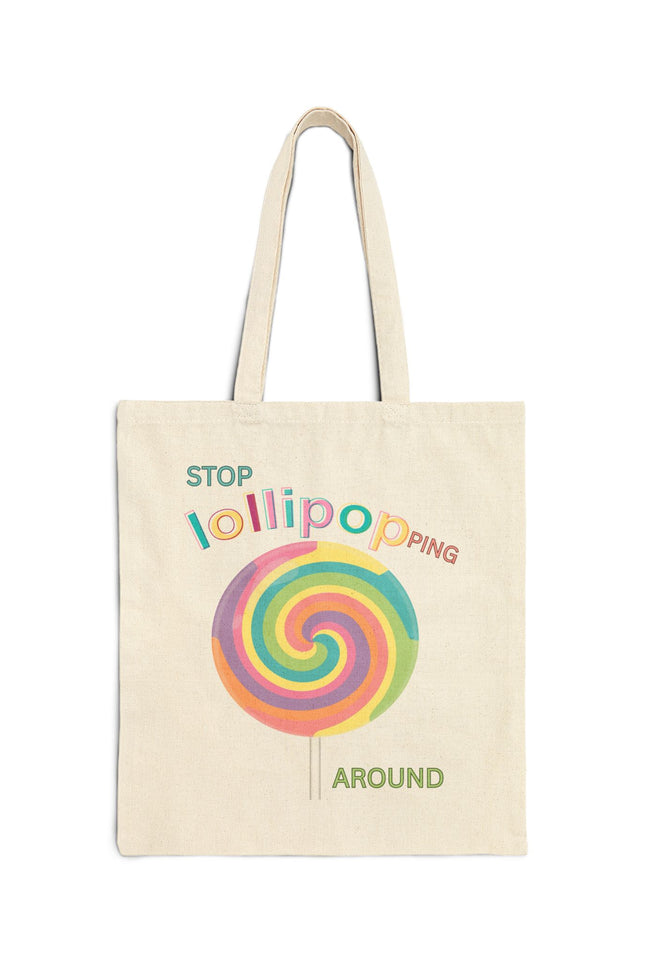 Colorful Lollipop Canvas Tote Bag - Eco-Friendly Shopping Bags, Gift for Kids, Fun Summer Accessory, Cute School Bag, Birthday Gift
