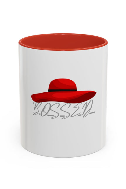 Bold Red Hat Accent Coffee Mug - Stylish Drinkware for Fashion Lovers