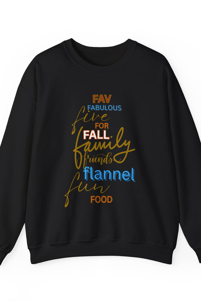 Fall Flannel & Family Crewneck Sweatshirt — Cozy Autumn Word-Art Pullover
