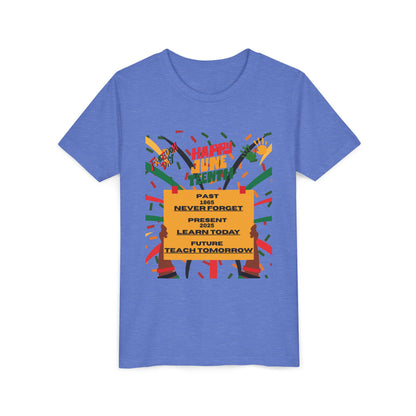 Youth Short Sleeve Tee - Happy Juneteenth Celebration Shirt for Kids