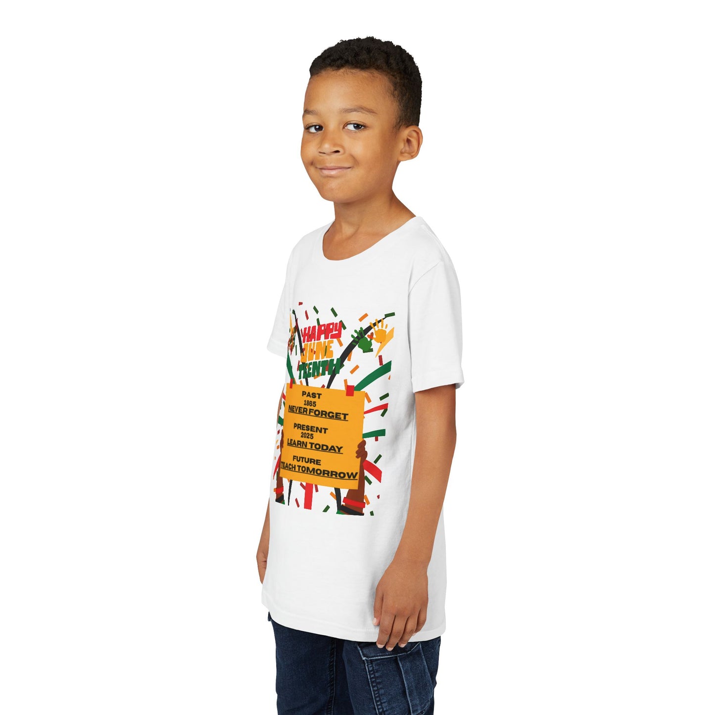 Youth Short Sleeve Tee - Happy Juneteenth Celebration Shirt for Kids