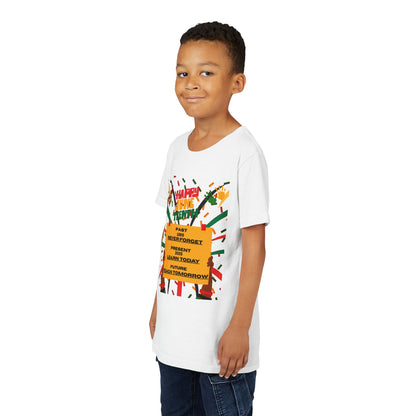 Youth Short Sleeve Tee - Happy Juneteenth Celebration Shirt for Kids