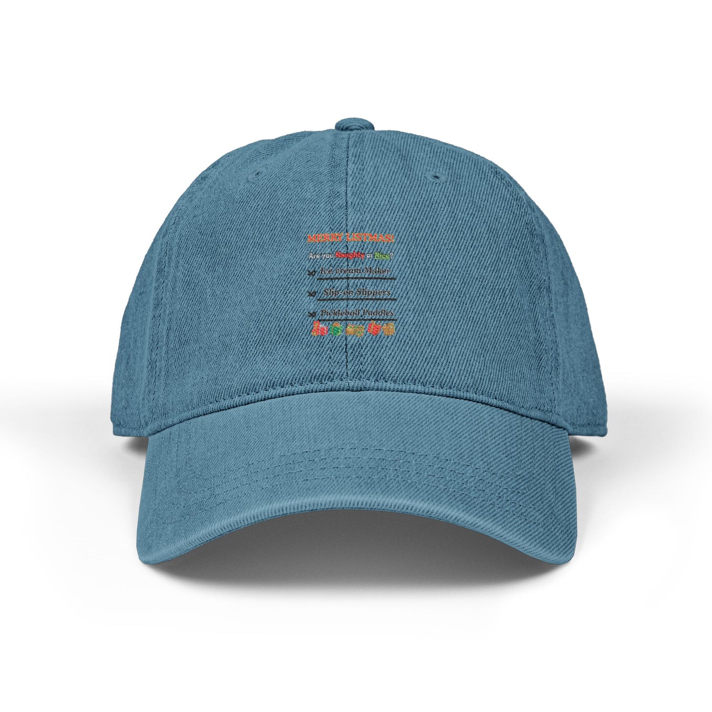 Embroidered Denim Hat for Holidays