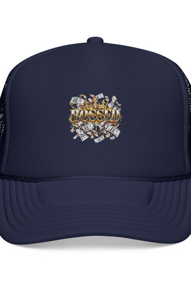 Trucker Hat — Gold Diamond Grill Graphic Foam Mesh Cap
