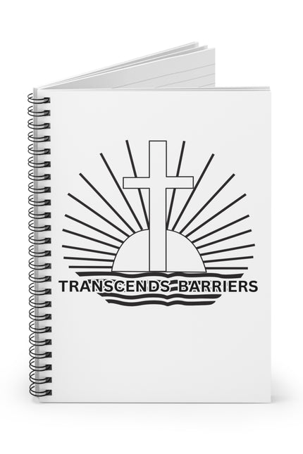 Inspirational Spiral Notebook - Transcends Barriers Cross, Motivational Journal, Gift for Students, Planner, Christian Supplies, [...]