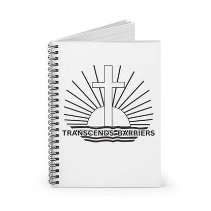 Inspirational Spiral Notebook - Transcends Barriers Cross, Motivational Journal, Gift for Students, Planner, Christian Supplies, [...]