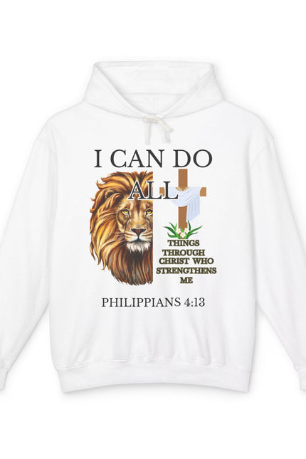 Scriptural Hoodie — "I Can Do All Things Through Christ" Philippians 4:13 Christian Pullover