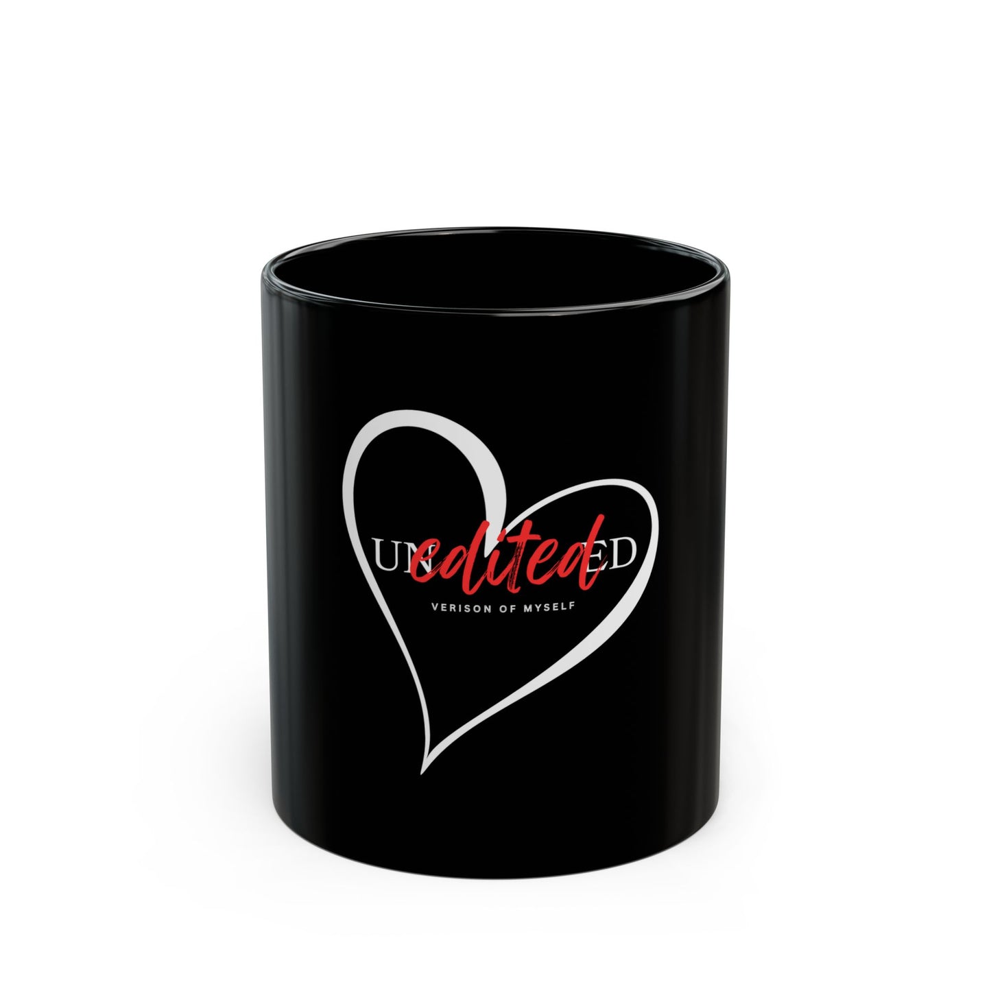 Black Mug with "Undedited" Heart Design - Inspirational Coffee Cup, Gift for Self-Love, Motivational Mug, Unique Home Decor, Ideal for [...]