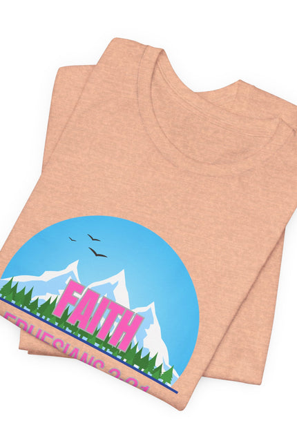 Faith Mountains T-Shirt — Ephesians 3:21 Christian Inspirational Tee
