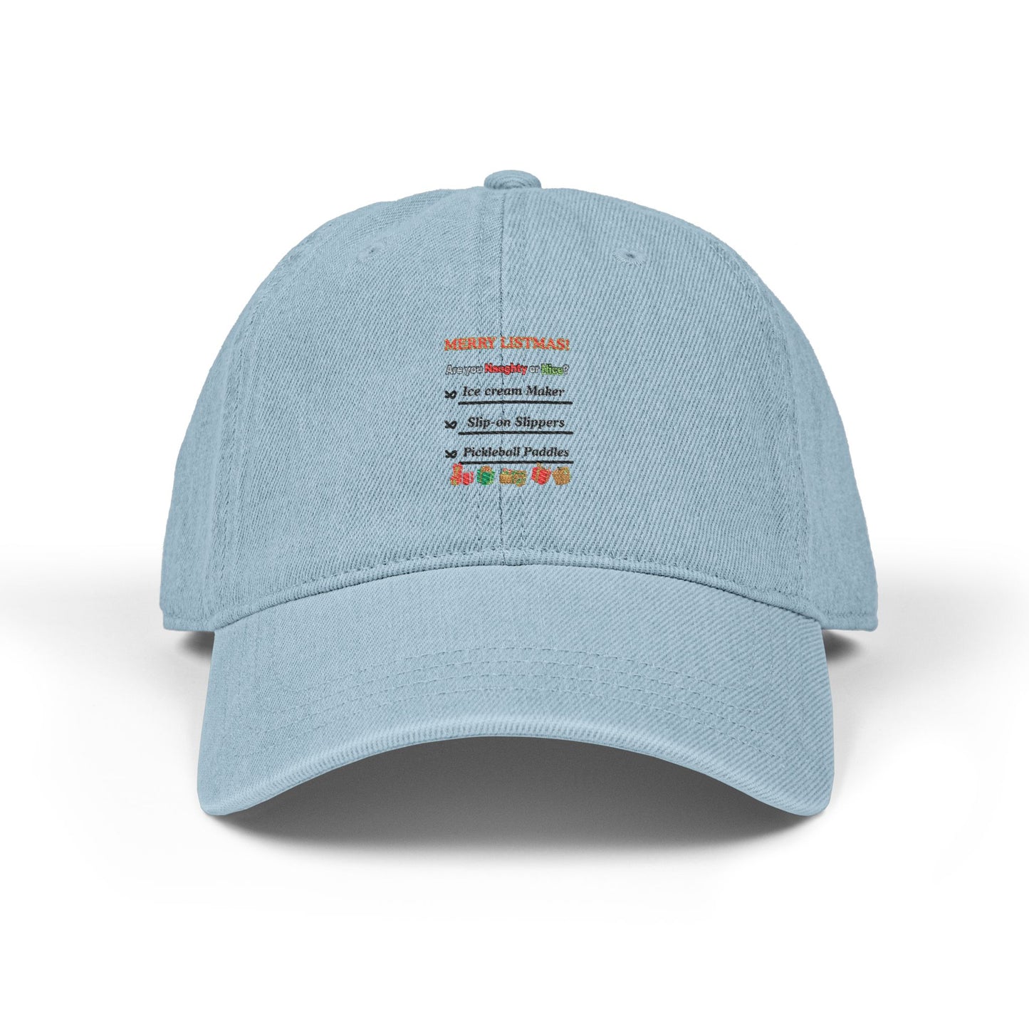 Embroidered Denim Hat for Holidays