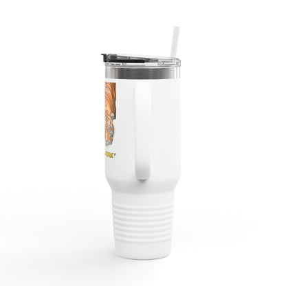 Insulated Travel Mug, 40oz - Bold Quotes for Adventurers, Insulated Drinkware, Perfect for Coffee Lovers, Travel Gifts, Nature Enthusiasts