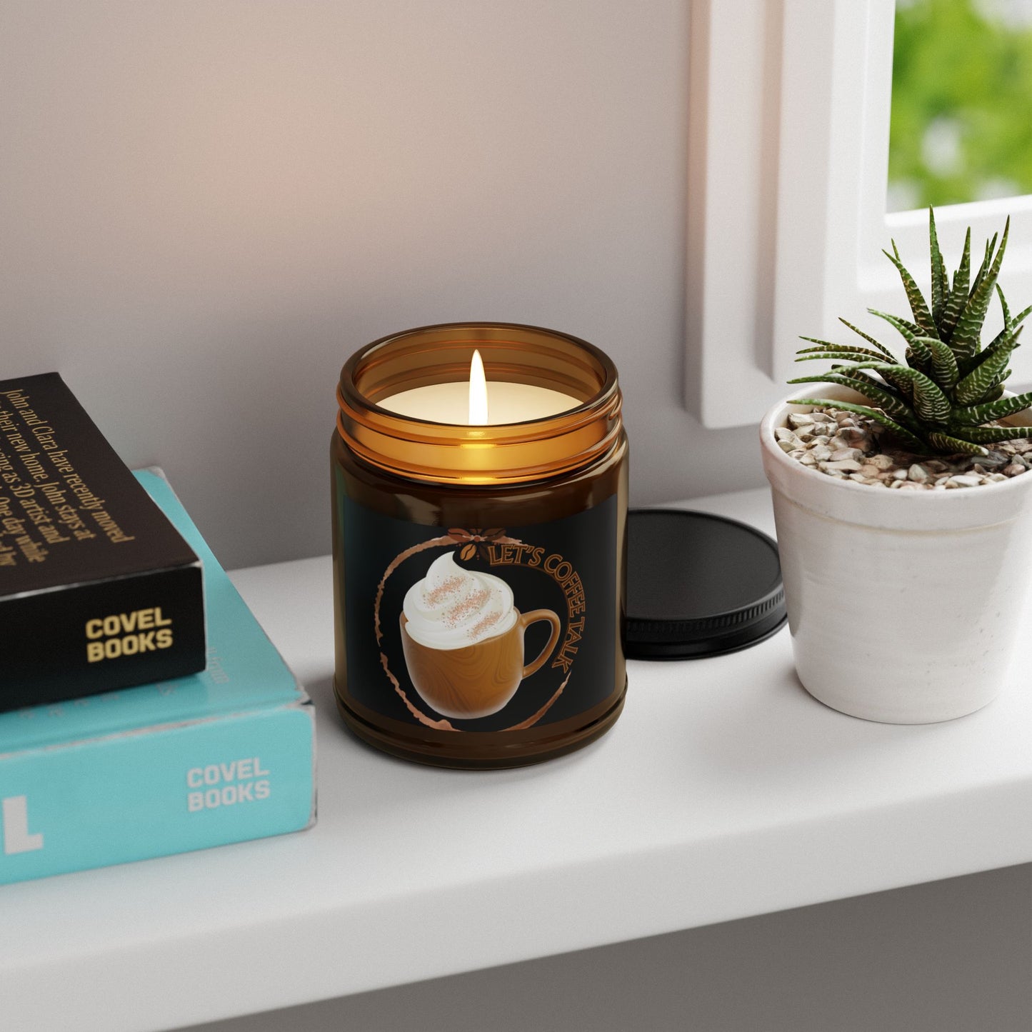 Cozy Coffee Scented Soy Candle - Amber Jar