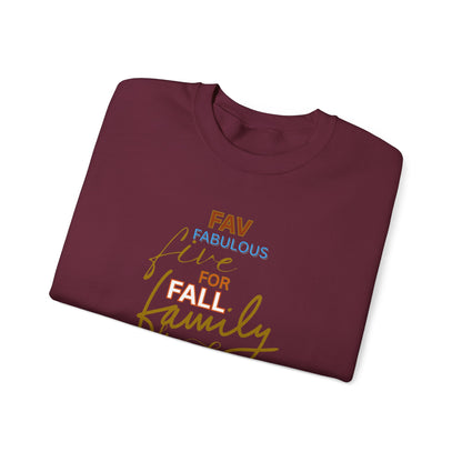 Fall Flannel & Family Crewneck Sweatshirt — Cozy Autumn Word-Art Pullover