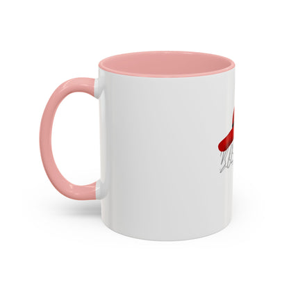 Bold Red Hat Accent Coffee Mug - Stylish Drinkware for Fashion Lovers