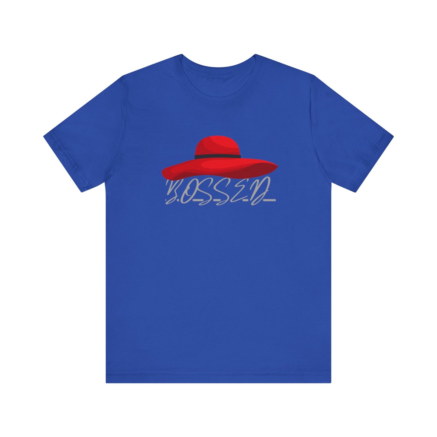 Bold 'BOSSED' Red Hat Unisex Tee, Casual Fashion, Gift for Her, Birthday Shirt, Everyday Wear, Statement Top, Trendy Apparel