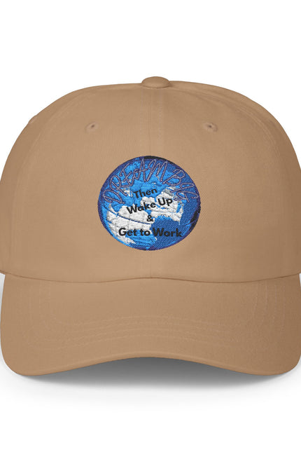 Inspirational Classic Dad Cap - 'Wake Up, Get to Work'
