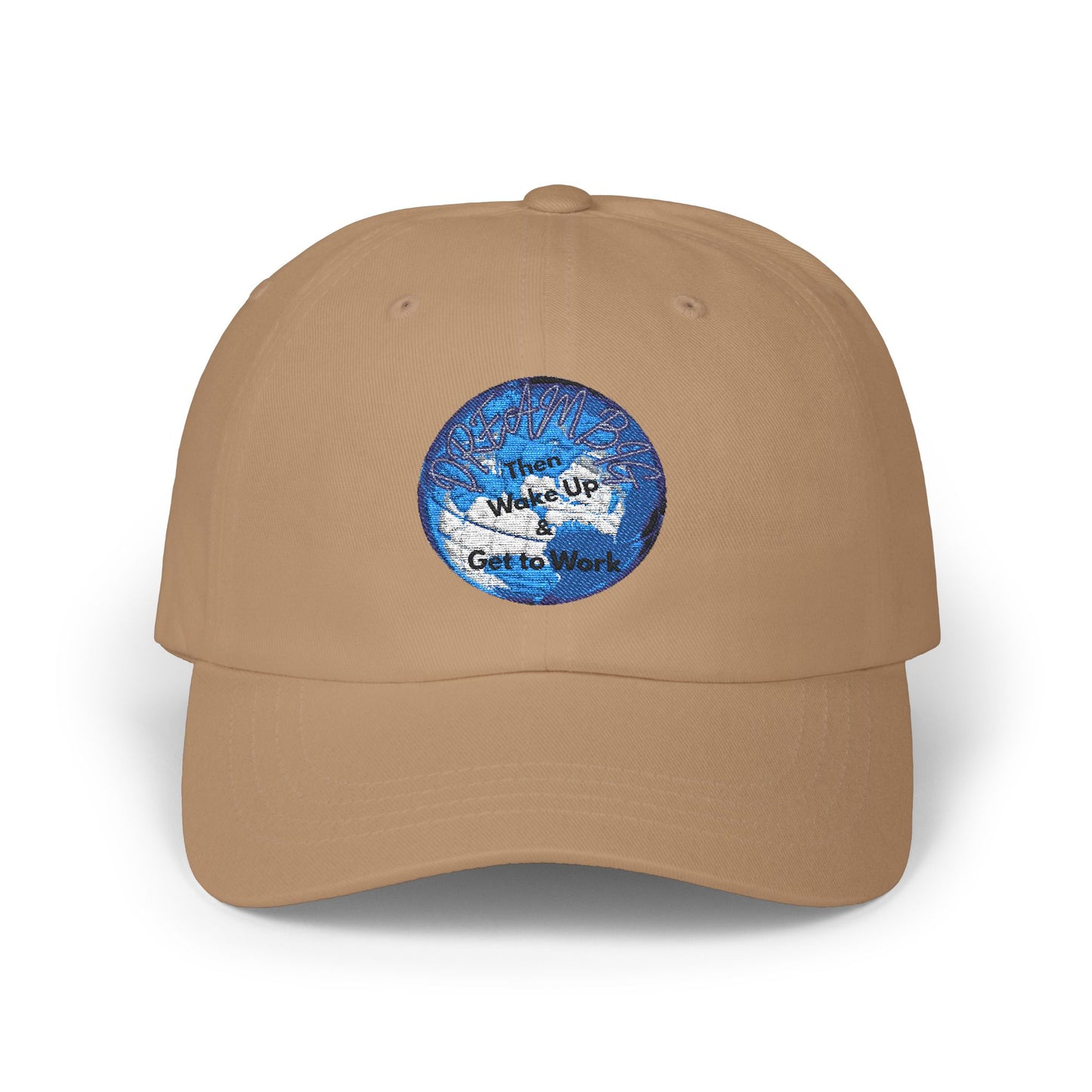 Inspirational Classic Dad Cap - 'Wake Up, Get to Work'