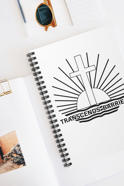 Inspirational Spiral Notebook - Transcends Barriers Cross, Motivational Journal, Gift for Students, Planner, Christian Supplies, [...]
