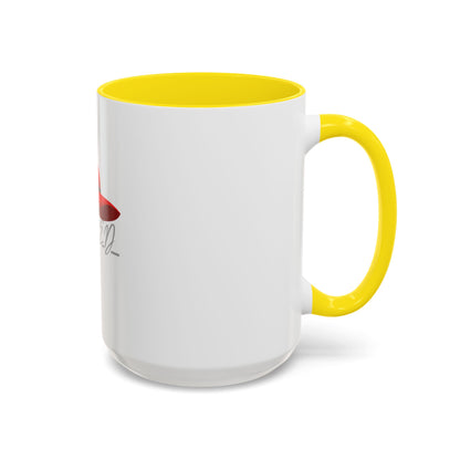 Bold Red Hat Accent Coffee Mug - Stylish Drinkware for Fashion Lovers