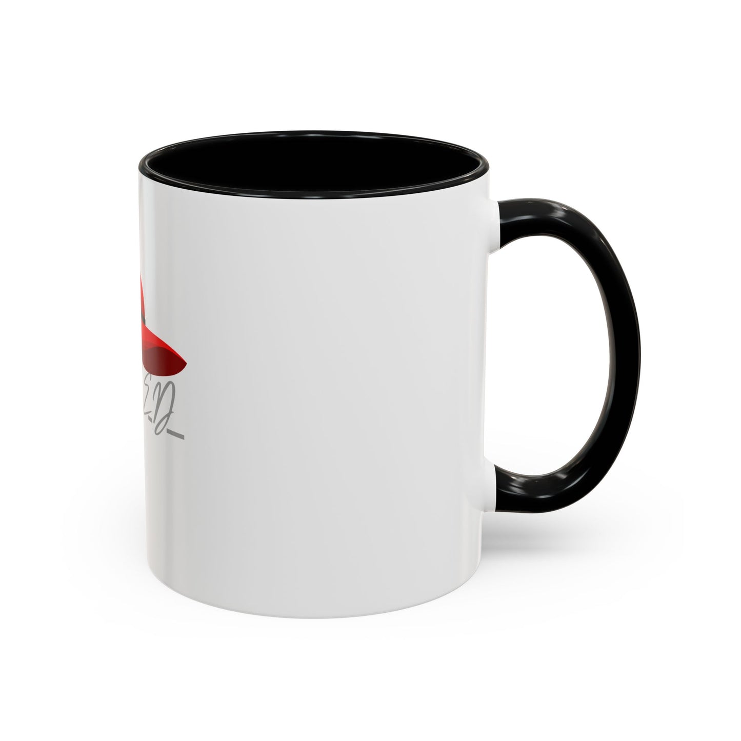 Bold Red Hat Accent Coffee Mug - Stylish Drinkware for Fashion Lovers