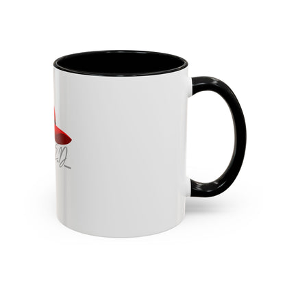 Bold Red Hat Accent Coffee Mug - Stylish Drinkware for Fashion Lovers