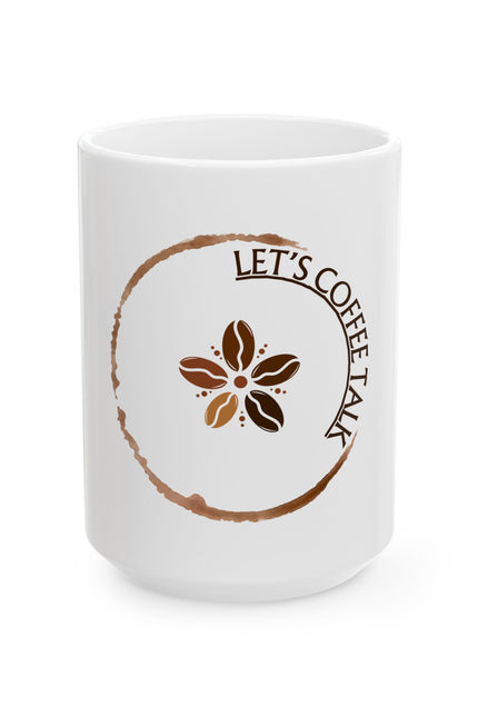 Ceramic Coffee Mug, Let's Coffee Talk Mug, Coffee Lover's Gift, Home Cafe Decor, Perfect for Friends & Family Celebrations
