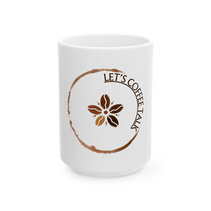 Ceramic Coffee Mug, Let's Coffee Talk Mug, Coffee Lover's Gift, Home Cafe Decor, Perfect for Friends & Family Celebrations
