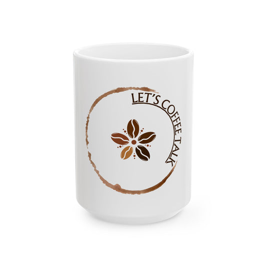 Ceramic Coffee Mug, Let's Coffee Talk Mug, Coffee Lover's Gift, Home Cafe Decor, Perfect for Friends & Family Celebrations