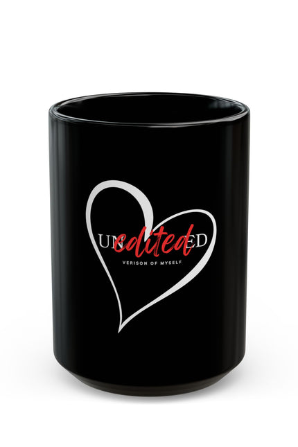 Black Mug with "Undedited" Heart Design - Inspirational Coffee Cup, Gift for Self-Love, Motivational Mug, Unique Home Decor, Ideal for [...]