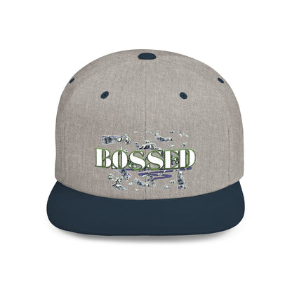 BOSSED Flat Bill Snapback Hat - Stylish Cap for Confident Individuals