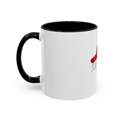 Bold Red Hat Accent Coffee Mug - Stylish Drinkware for Fashion Lovers