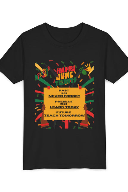 Youth Short Sleeve Tee - Happy Juneteenth Celebration Shirt for Kids