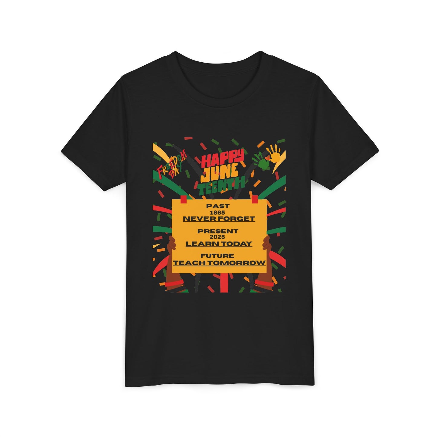Youth Short Sleeve Tee - Happy Juneteenth Celebration Shirt for Kids