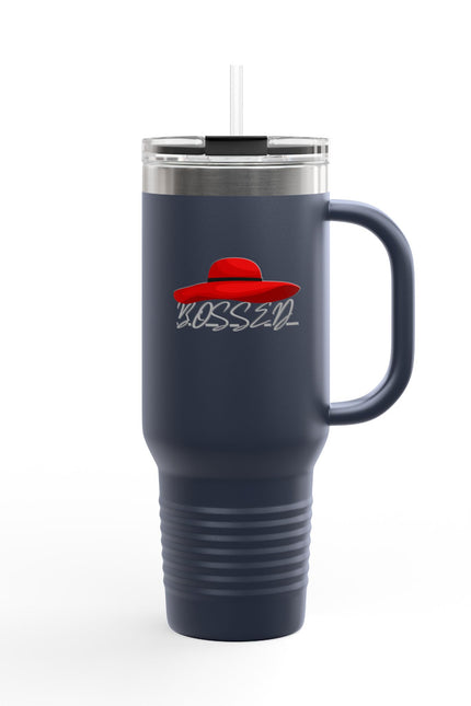 Fashionable Insulated Travel Mug - 40oz with 'BOSSED' Design