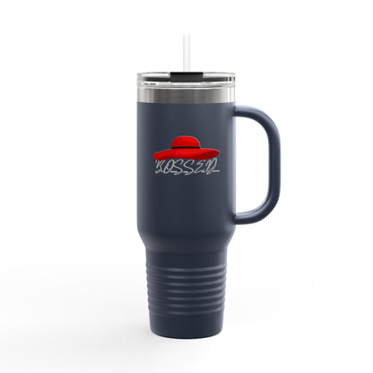 Fashionable Insulated Travel Mug - 40oz with 'BOSSED' Design