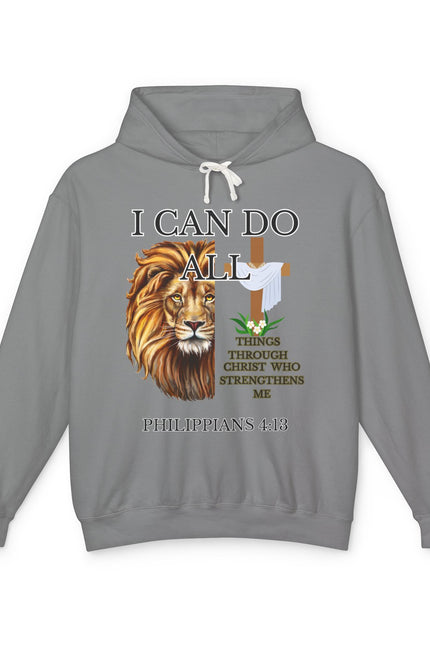 Scriptural Hoodie — "I Can Do All Things Through Christ" Philippians 4:13 Christian Pullover