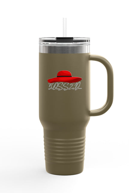 Fashionable Insulated Travel Mug - 40oz with 'BOSSED' Design