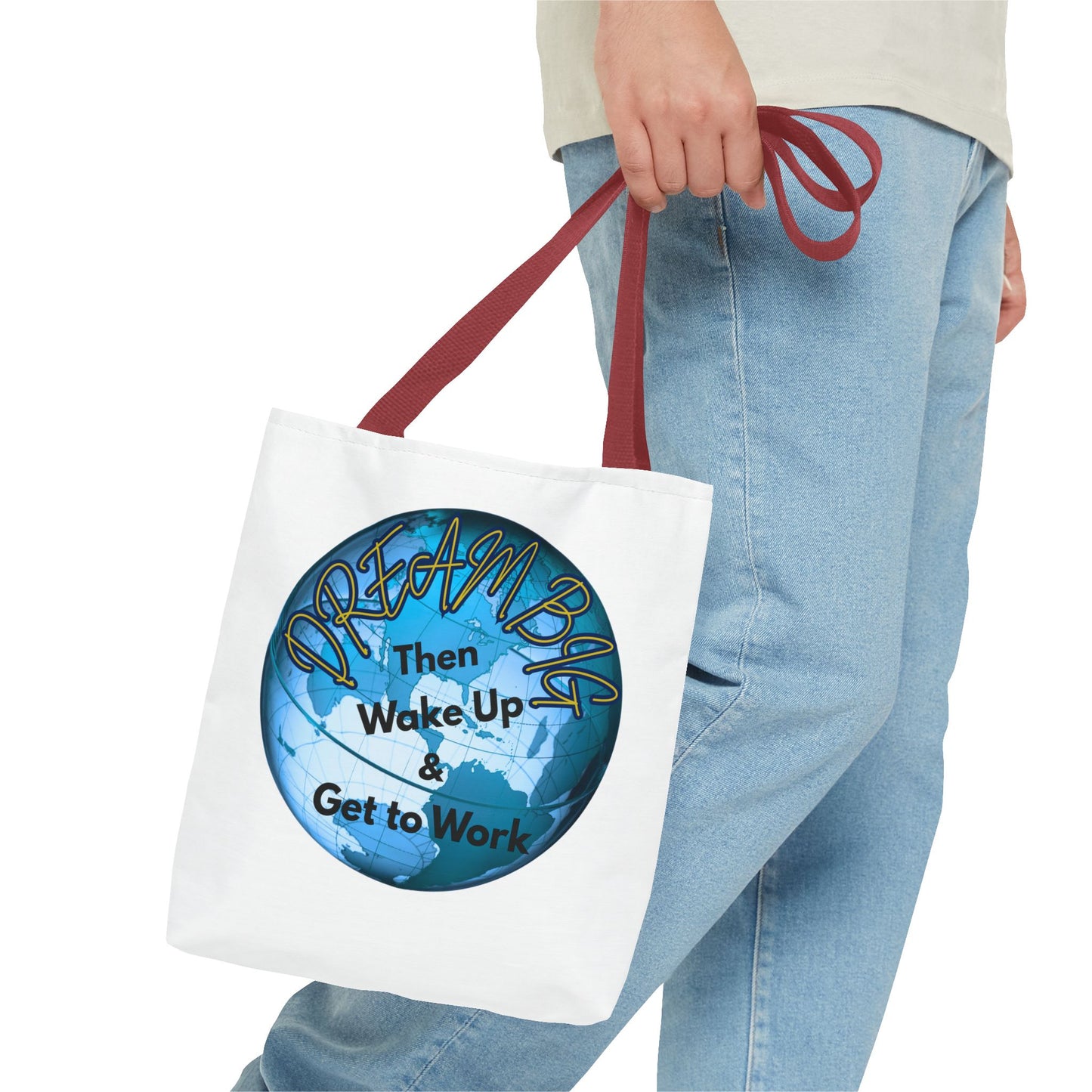 Dream Big Tote Bag - Motivational Earth Design for Daily Inspiration